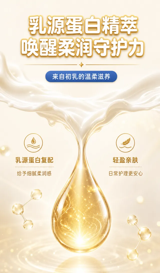 Silky milk and golden ingredient details